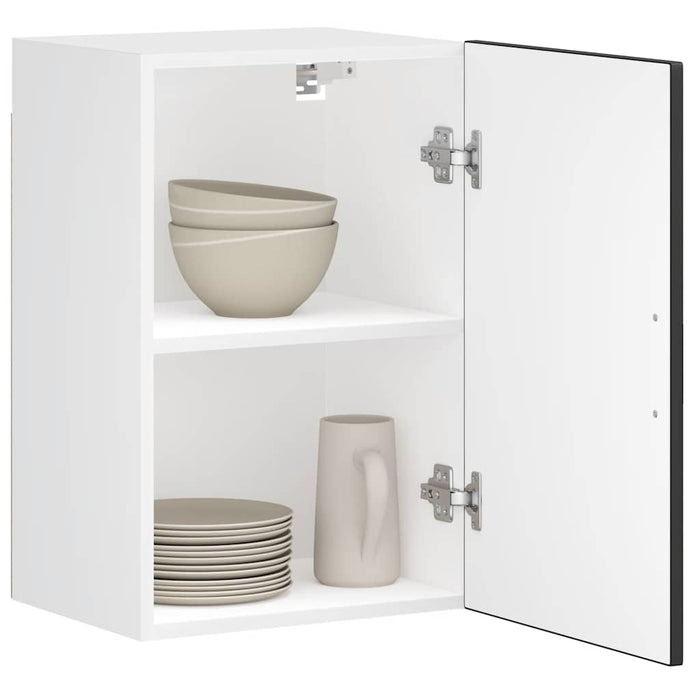 Kitchen Wall Cabinet Porto Black Engineered Wood Npabxn