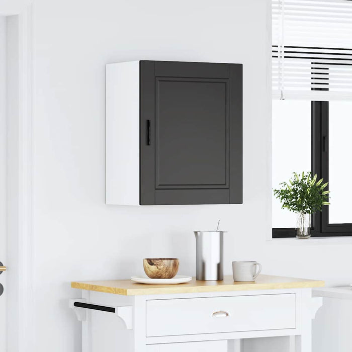 Kitchen Wall Cabinet Porto Black Engineered Wood Npabtk