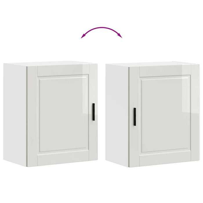 Kitchen Wall Cabinet Porto Glossy Look White Engineered Wood Npabao