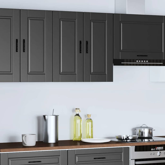 Kitchen Wall Cabinet Porto Black Engineered Wood Npabpn