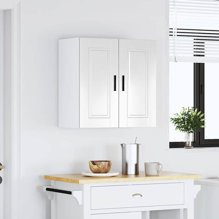 Kitchen Wall Cabinet Porto Glossy Look White Engineered Wood Npabpk