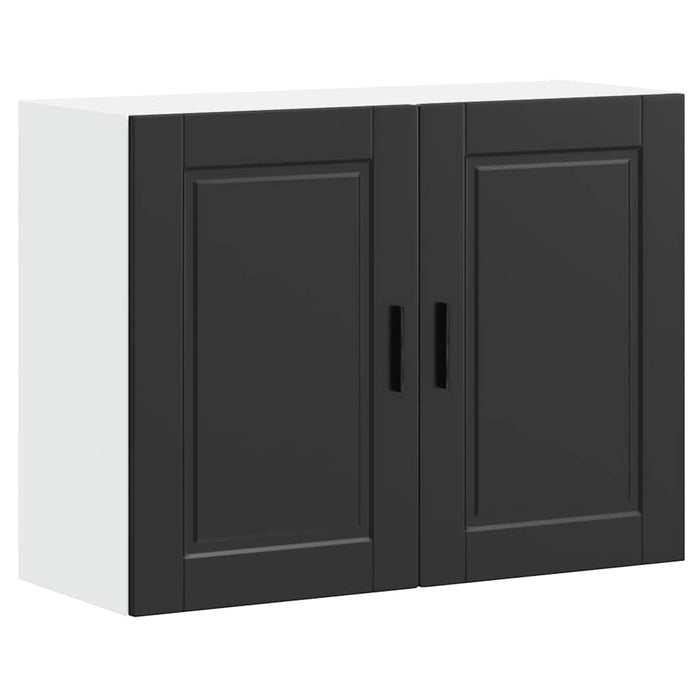 Kitchen Wall Cabinet Porto Black Engineered Wood Npabln