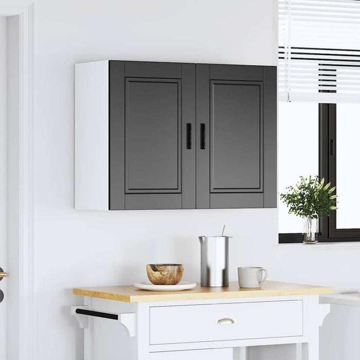 Kitchen Wall Cabinet Porto Black Engineered Wood Npabln