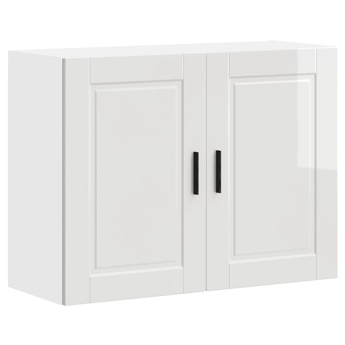 Kitchen Wall Cabinet Porto Glossy Look White Engineered Wood Npablk