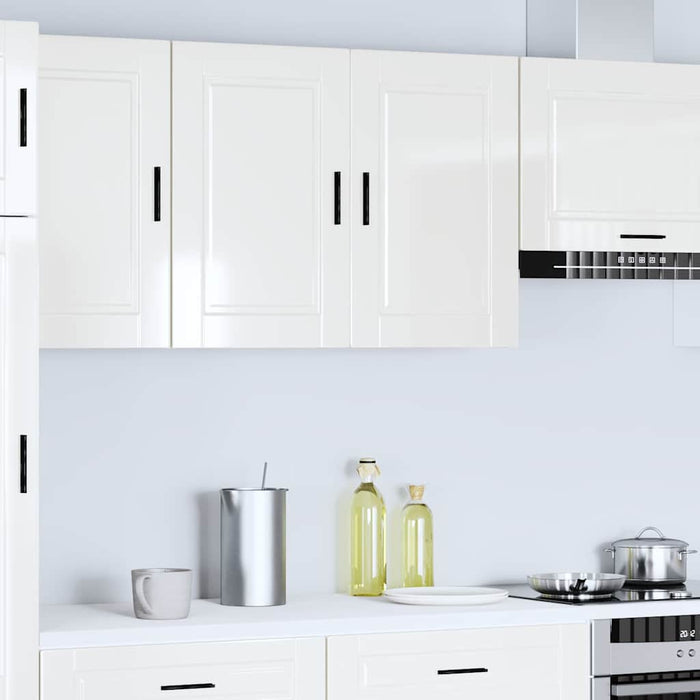 Kitchen Wall Cabinet Porto Glossy Look White Engineered Wood Npablk