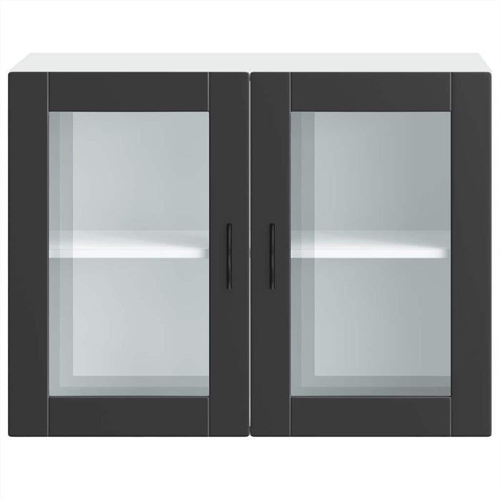 Kitchen Wall Cabinet With Glass Door Porto Black Npabnn