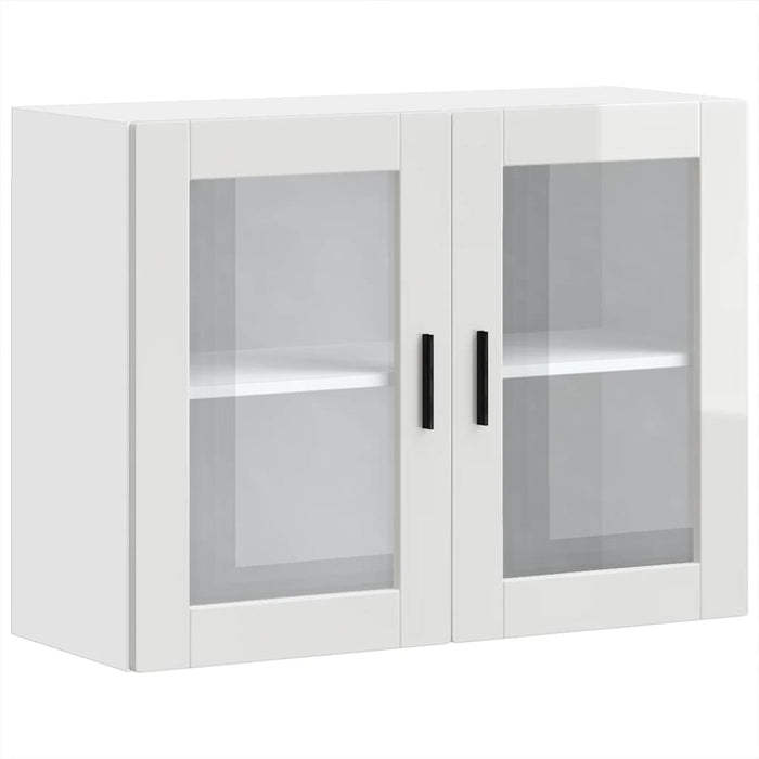 Kitchen Wall Cabinet With Glass Door Porto Glossy Look White Npabnk