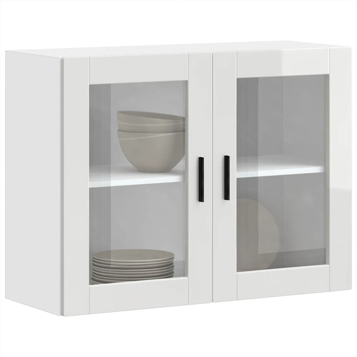 Kitchen Wall Cabinet With Glass Door Porto Glossy Look White Npabnk