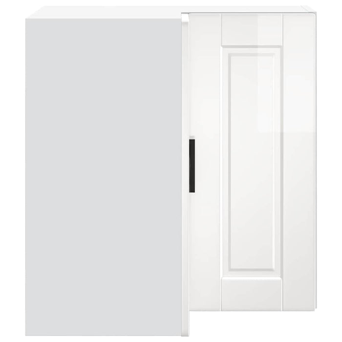 Kitchen Wall Corner Cabinet Porto Glossy Look White Engineered Wood Npabkk