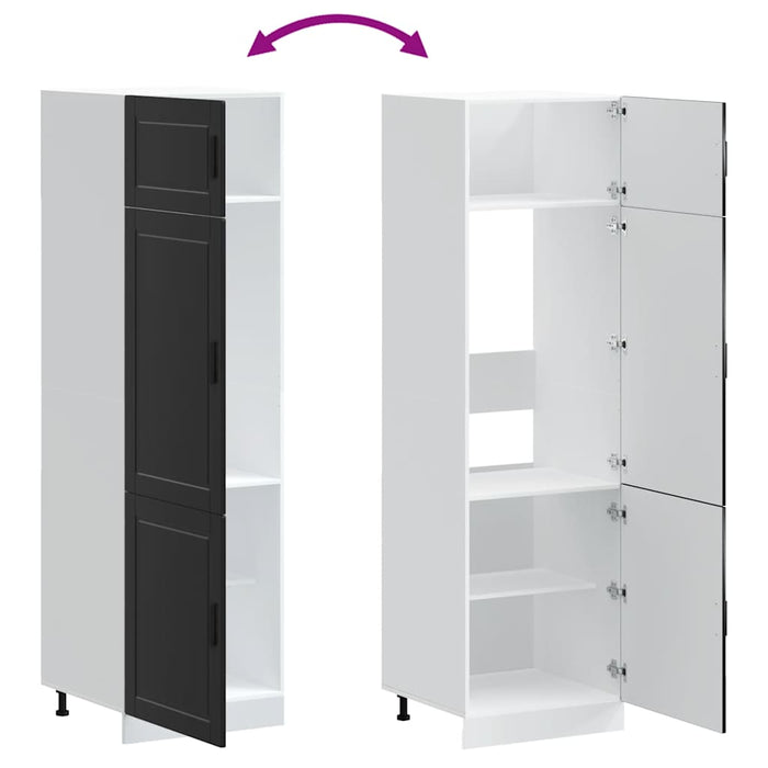 Kitchen Cupboard Porto Black Engineered Wood Npaobn