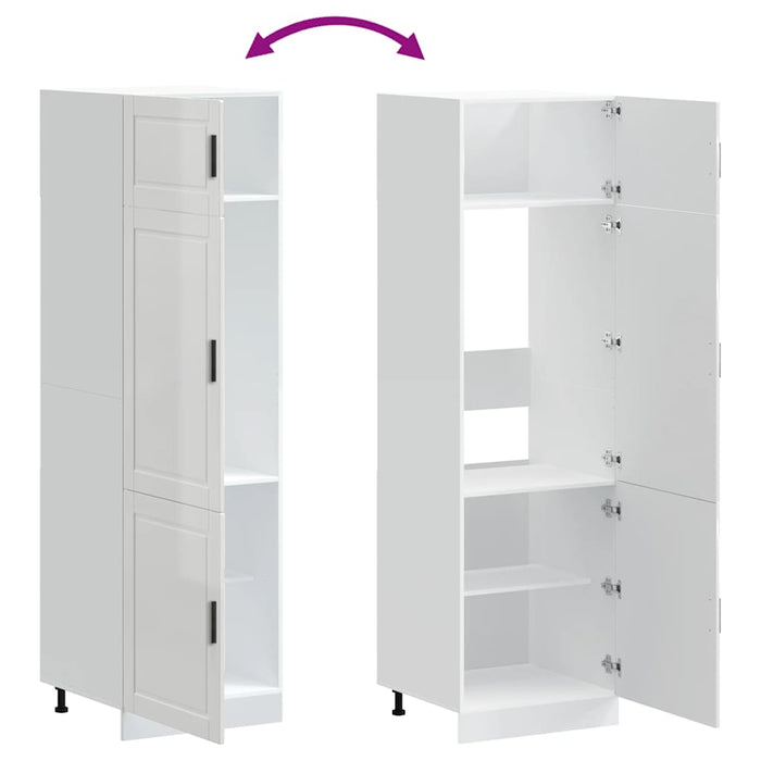 Kitchen Cupboard Porto Glossy Look White Engineered Wood Npaobk