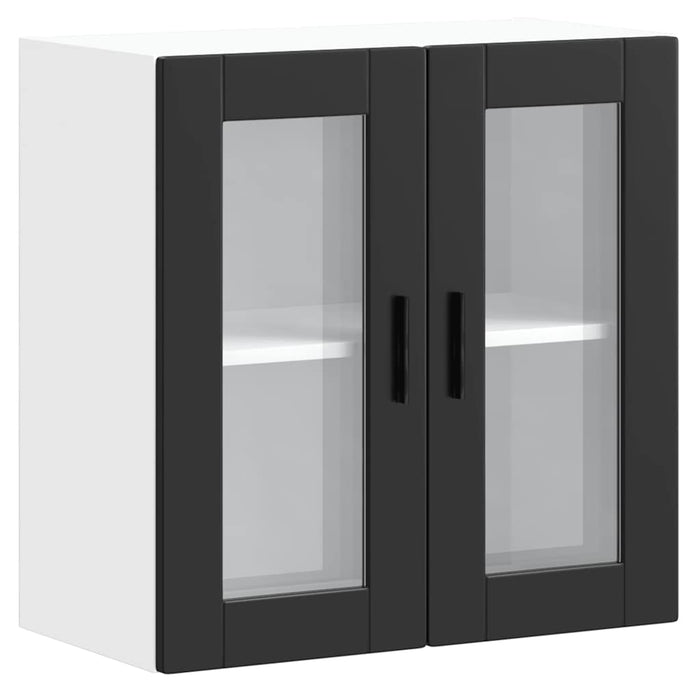 Kitchen Wall Cabinet With Glass Door Porto Black Npaoan