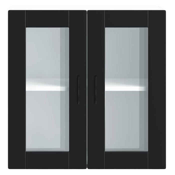 Kitchen Wall Cabinet With Glass Door Porto Black Npaoan