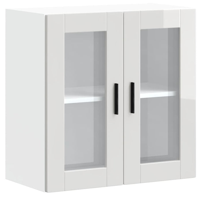 Kitchen Wall Cabinet With Glass Door Porto Glossy Look White Npaoak