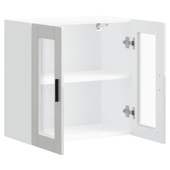 Kitchen Wall Cabinet With Glass Door Porto Glossy Look White Npaoak