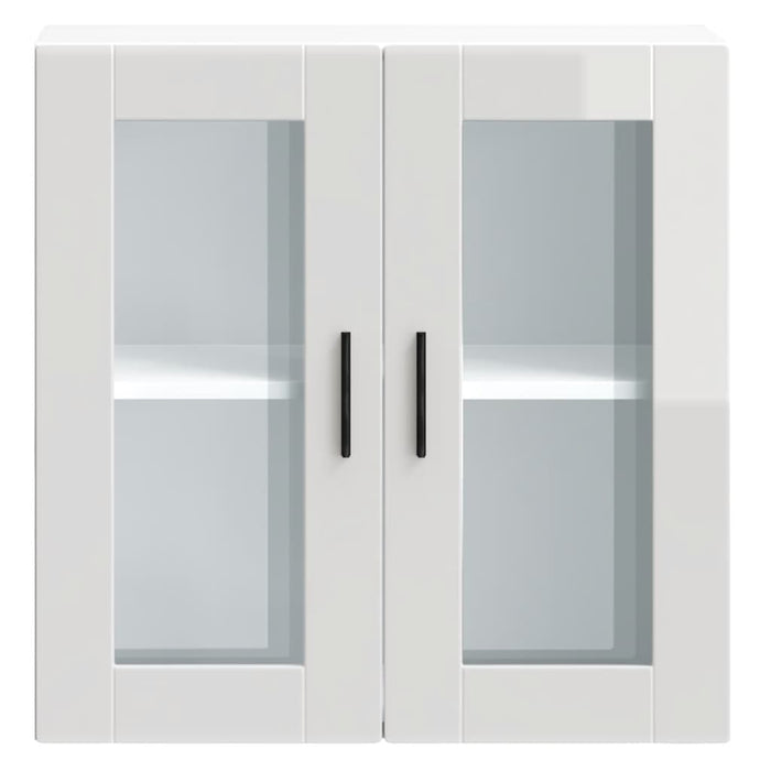 Kitchen Wall Cabinet With Glass Door Porto Glossy Look White Npaoak