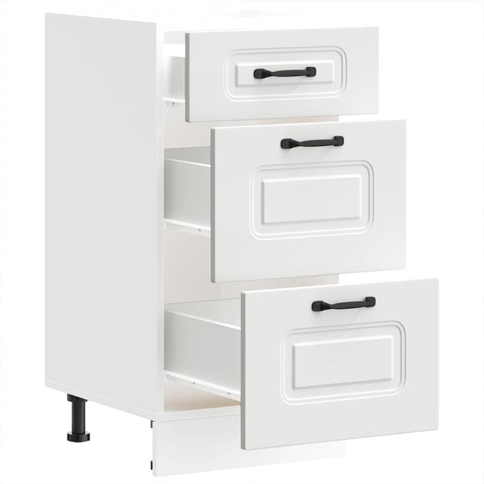 Kitchen Base Cabinet Kalmar White Engineered Wood Npaxab