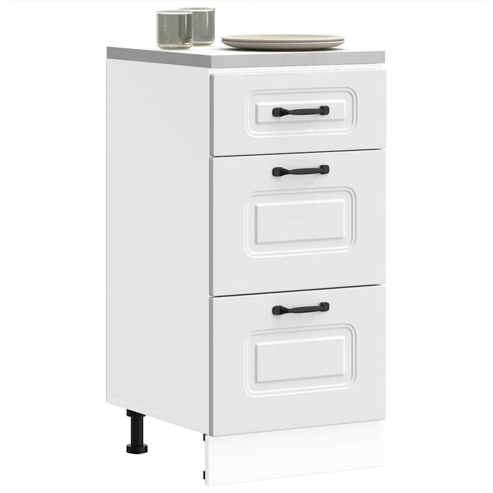 Kitchen Base Cabinet Kalmar White Engineered Wood Npaxab