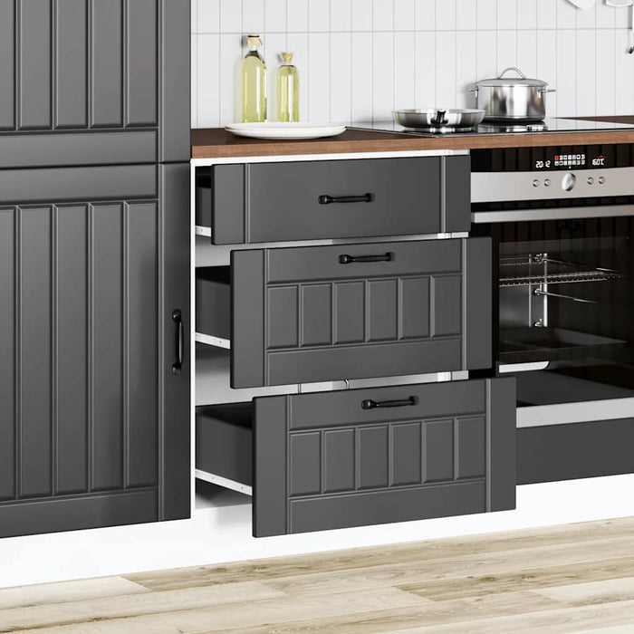 Kitchen Base Cabinet Lucca Black Engineered Wood Npaxib