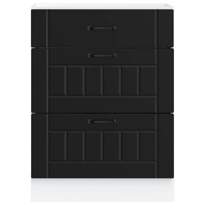 Kitchen Base Cabinet Lucca Black Engineered Wood Npaxib