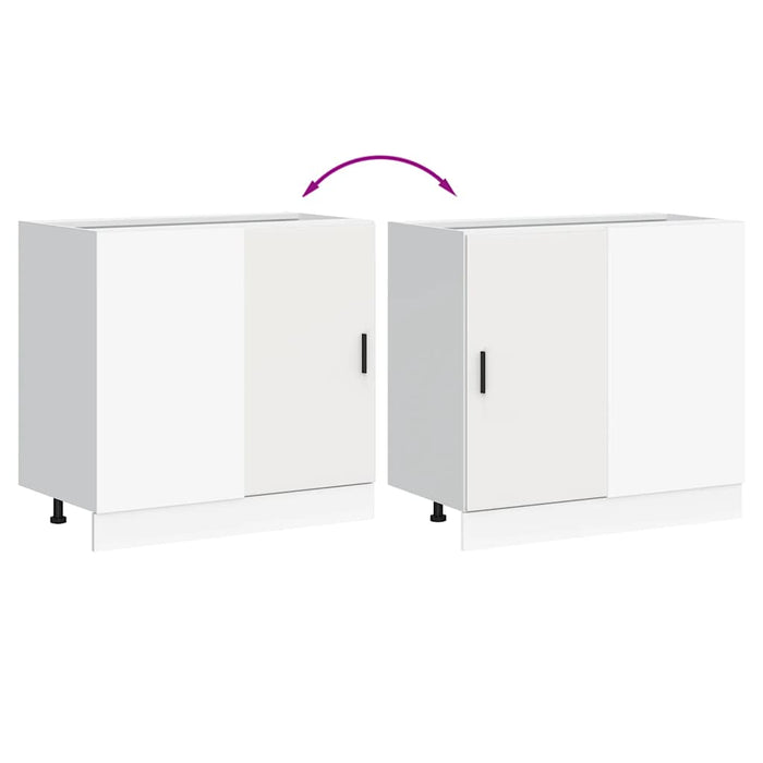 Kitchen Base Cabinet Lyon White Engineered Wood Npaxnk