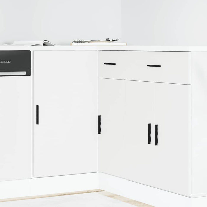 Kitchen Base Cabinet Lyon White Engineered Wood Npaxnk