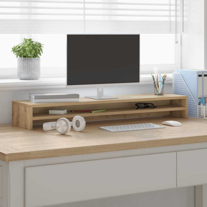 Monitor Stand Artisan Oak 100X24X13 Cm Engineered Wood Nppnxp