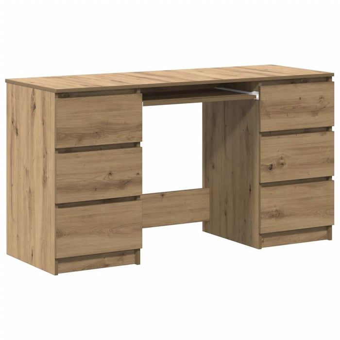Writing Desk Artisan Oak 140X50X77 Cm Engineered Wood Nppklo
