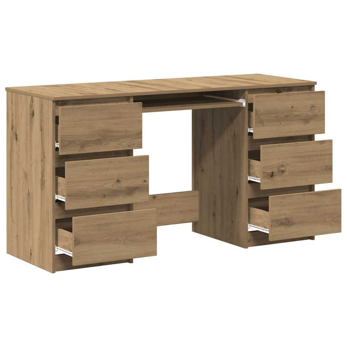 Writing Desk Artisan Oak 140X50X77 Cm Engineered Wood Nppklo