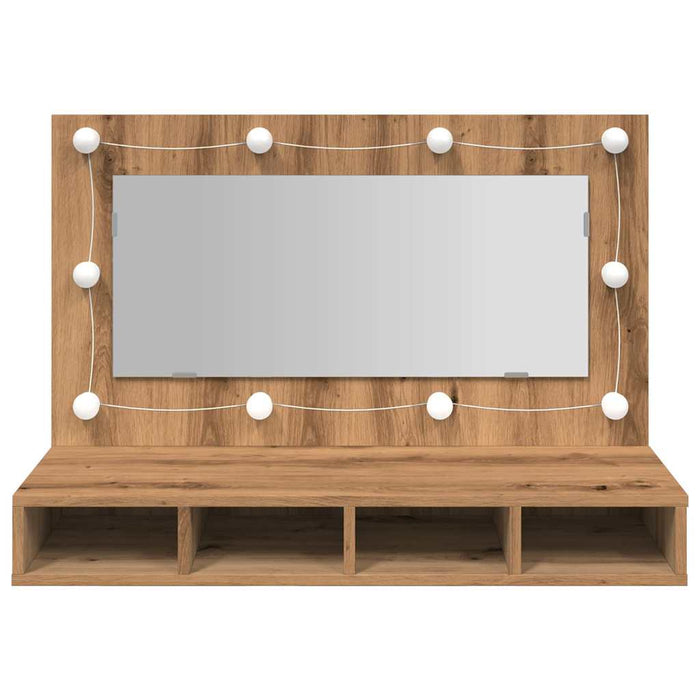 Mirror Cabinet With Led Artisan Oak 90X31.5X62 Cm Npibbl