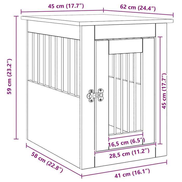 Dog Crate Furniture Artisan Oak 45X62X59 Cm Engineered Wood Npilti