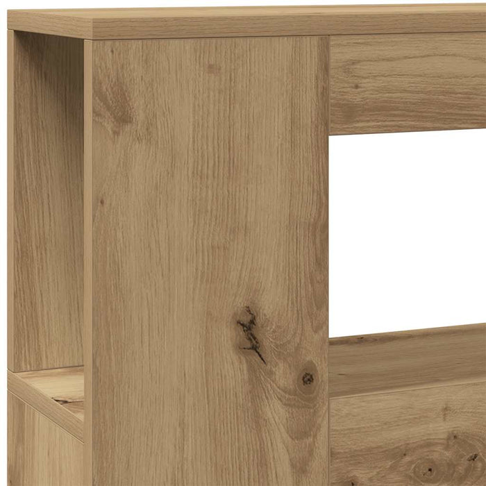 Double Size Led Headboard Artisan Oak 140X18.5X103.5 Cm Engineered Wood Npilni