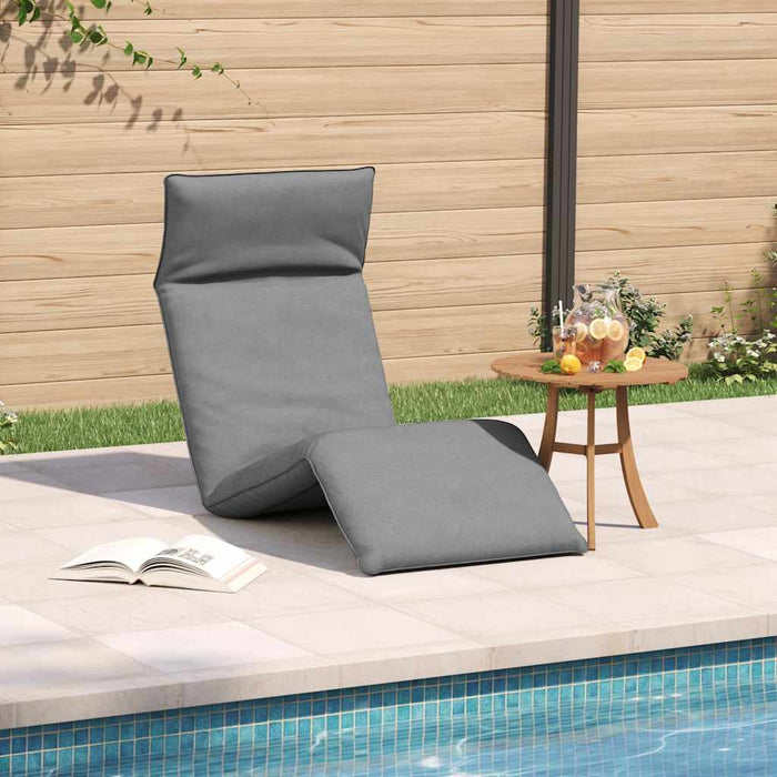 Folding Sun Lounger Grey 175X54X8.5 Cm Oxford Fabric Abokiai