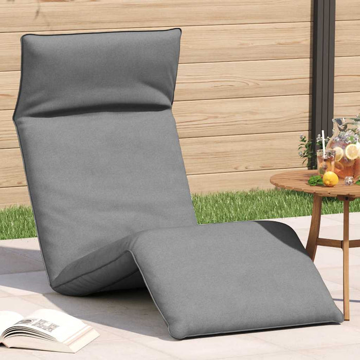 Folding Sun Lounger Grey 175X54X8.5 Cm Oxford Fabric Abokiai