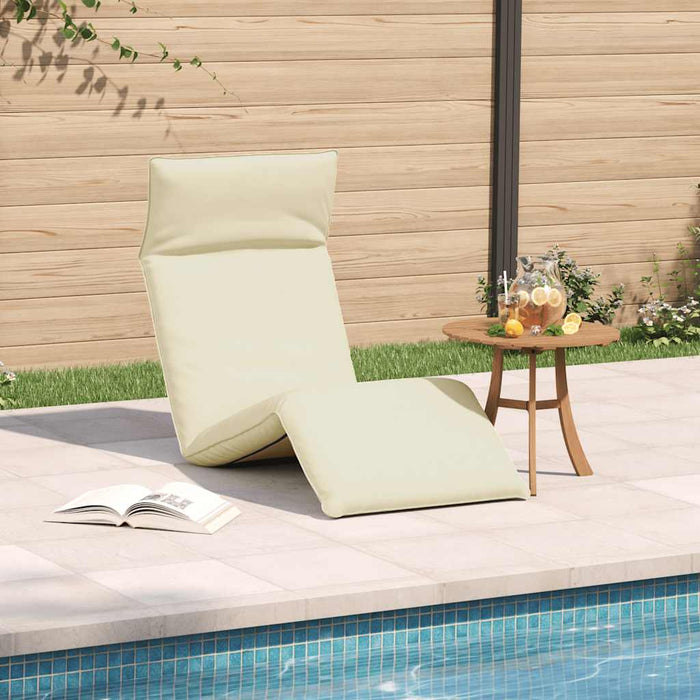 Folding Sun Lounger Cream 175X54X8.5 Cm Oxford Fabric Abokian