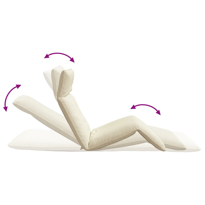 Folding Sun Lounger Cream 175X54X8.5 Cm Oxford Fabric Abokian