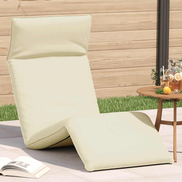 Folding Sun Lounger Cream 175X54X8.5 Cm Oxford Fabric Abokian