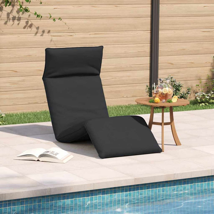 Folding Sun Lounger Black 175X54X8.5 Cm Oxford Fabric Abokipt