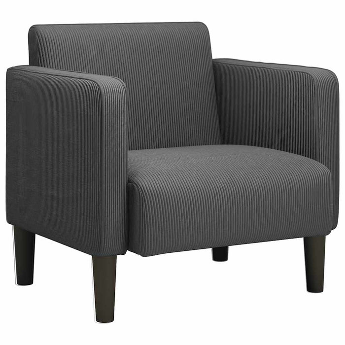 Sofa Chair With Armrests Dark Grey 54 Cm Corduroy Fabric Aobbpol