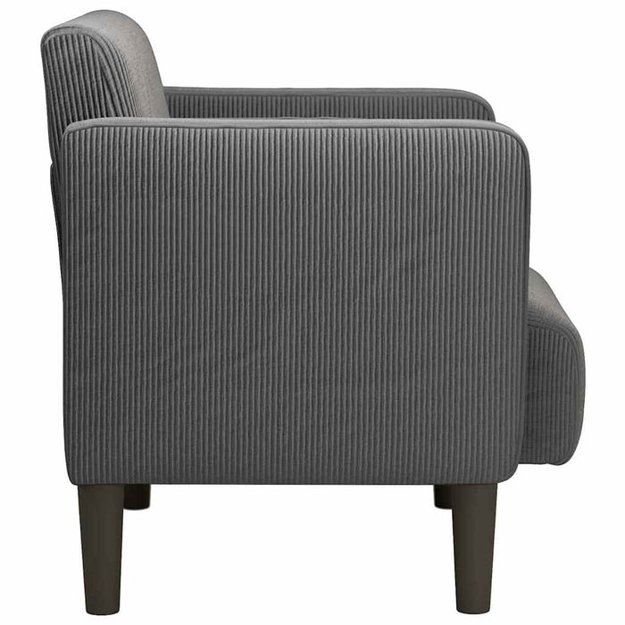 Sofa Chair With Armrests Dark Grey 54 Cm Corduroy Fabric Aobbpol