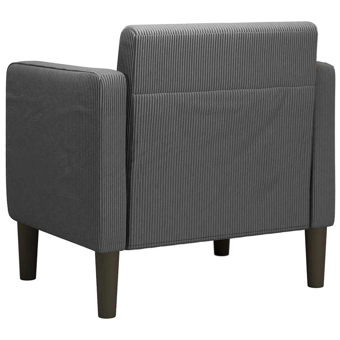 Sofa Chair With Armrests Dark Grey 54 Cm Corduroy Fabric Aobbpol