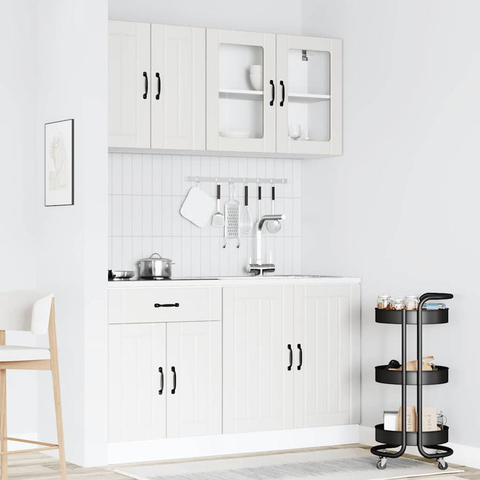 4 Piece Kitchen Cabinet Set Kalmar White Engineered Wood Ttoanlo