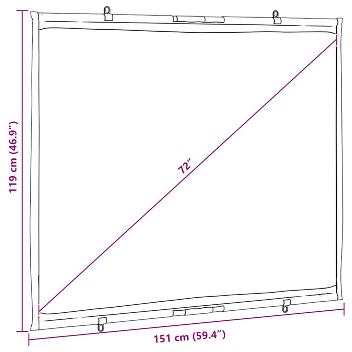 Projection Screen Wall-Hanging 72 Inch 4:3 Aobobxt