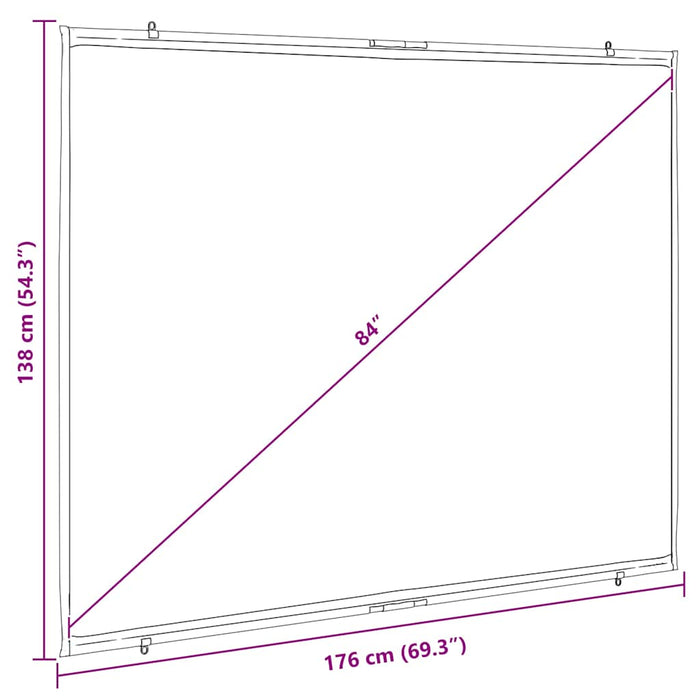 Projection Screen Wall-Hanging 84 Inch 4:3 Aobobxa