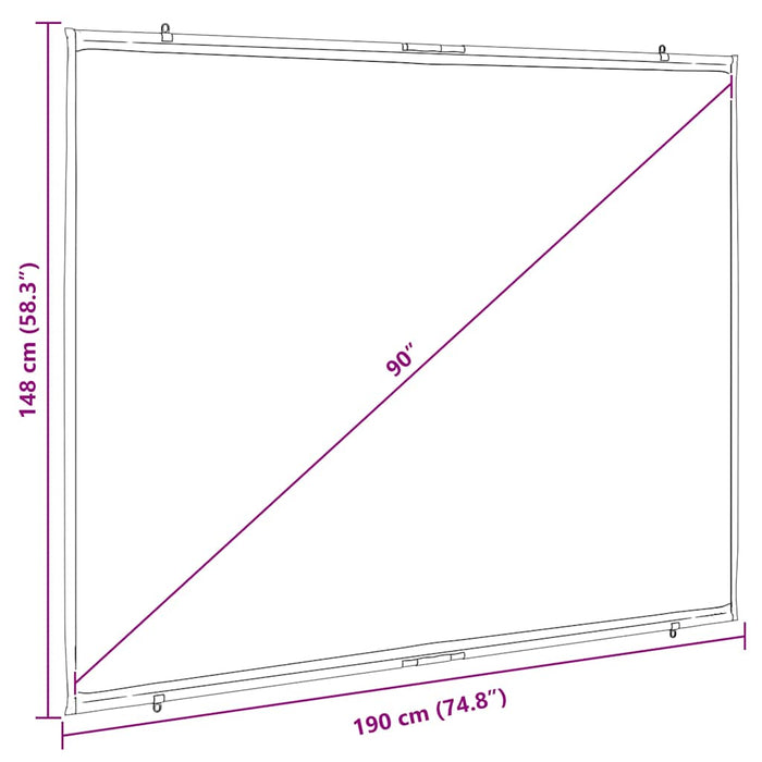 Projection Screen Wall-Hanging 90 Inch 4:3 Aobobxp