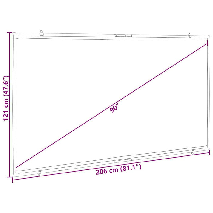 Projection Screen Wall-Hanging 90 Inch 16:9 Aobobto