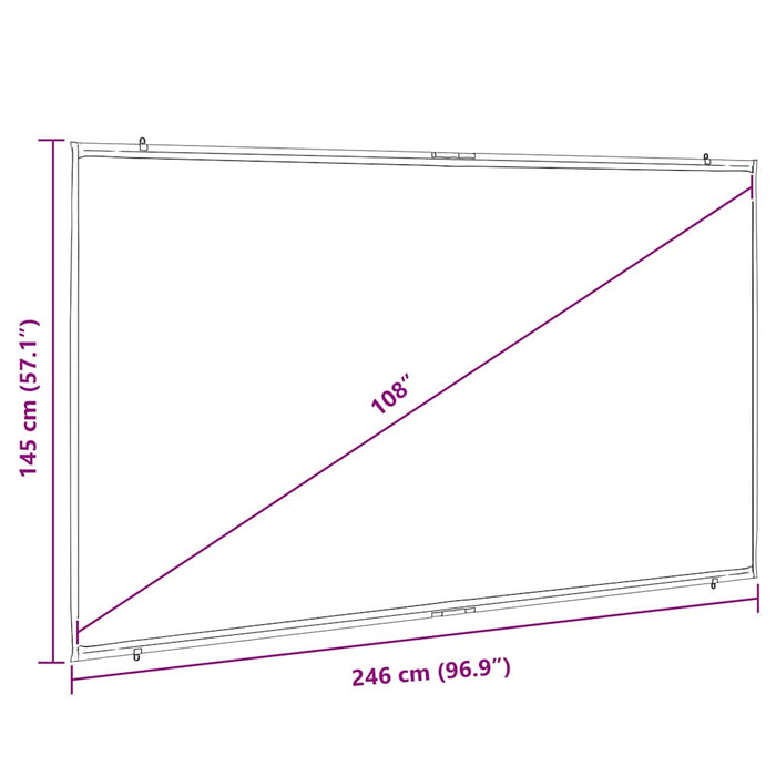 Projection Screen Wall-Hanging 108 Inch 16:9 Aobobtt