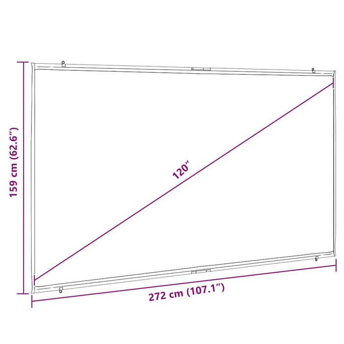 Projection Screen Wall-Hanging 120 Inch 16:9 Aobobta