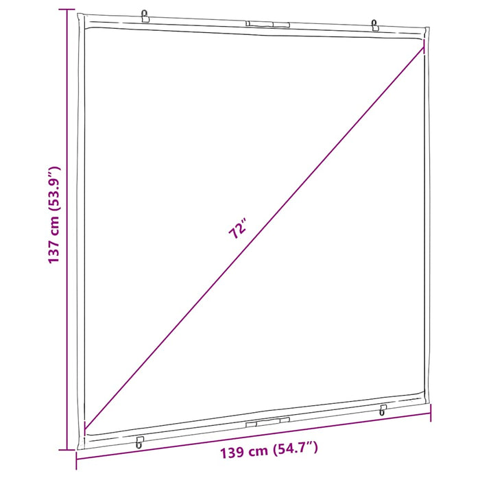 Projection Screen Wall-Hanging 72 Inch 1:1 Aobobtl