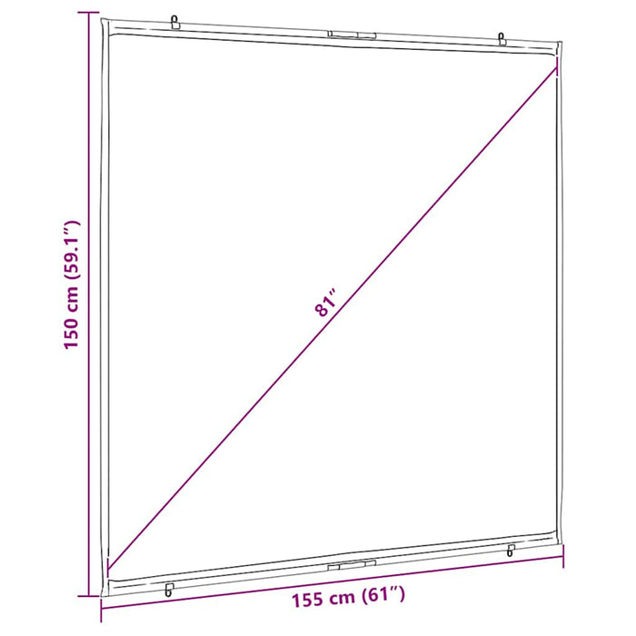 Projection Screen Wall-Hanging 81 Inch 1:1 Aobobti
